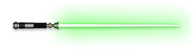 a Jedi green lightsaber