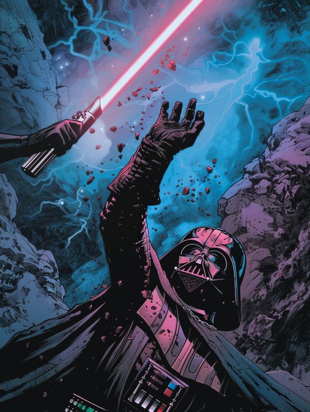 Darth Vader stops a lightsaber