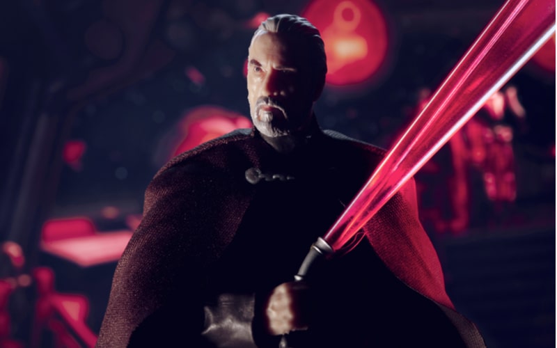 Count Dooku with his lightsaber