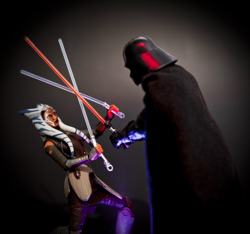 Darth Vader duels with Ahsoka