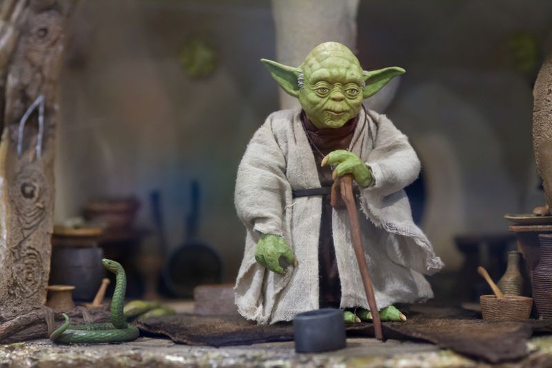 Yoda with a cane