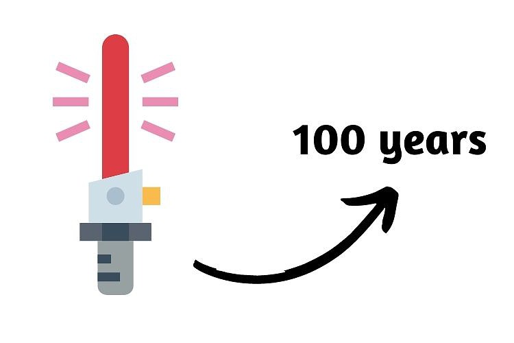 lightsaber batteries last 100 years