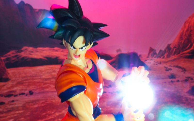 Goku is using his blue ball of energy for fighting