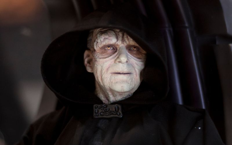 Closeup of Darth Sidious aka Emperor Palpatine in Star Wars