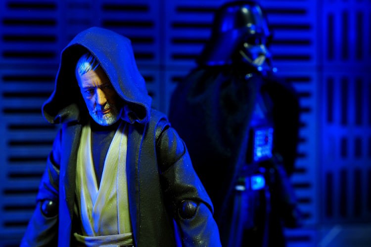 Jedi Obi Wan Kenobi and the Sith Lord Darth Vader