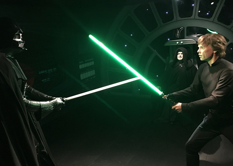 Luke Skywalker fights against Vader