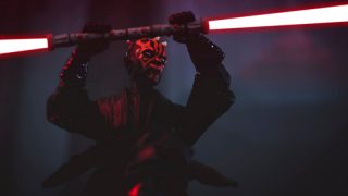 Sith Lord Darth Maul with his double blade lightsaber