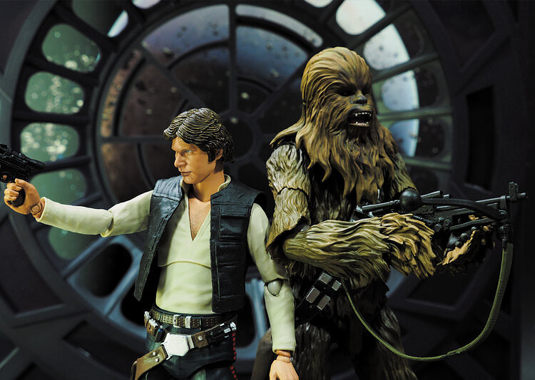 Han Solo and his Wookiee partner Chewbacca