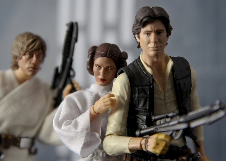 Luke, Han Solo and Leia