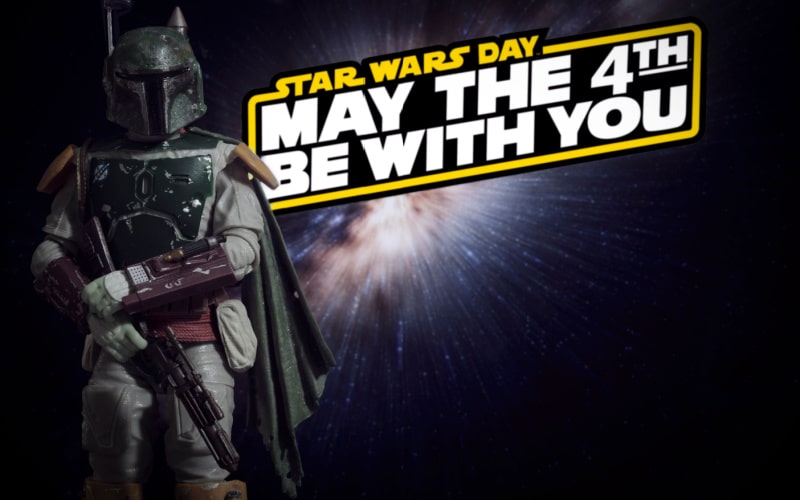 May the 4th be with you concept and Boba Fett image