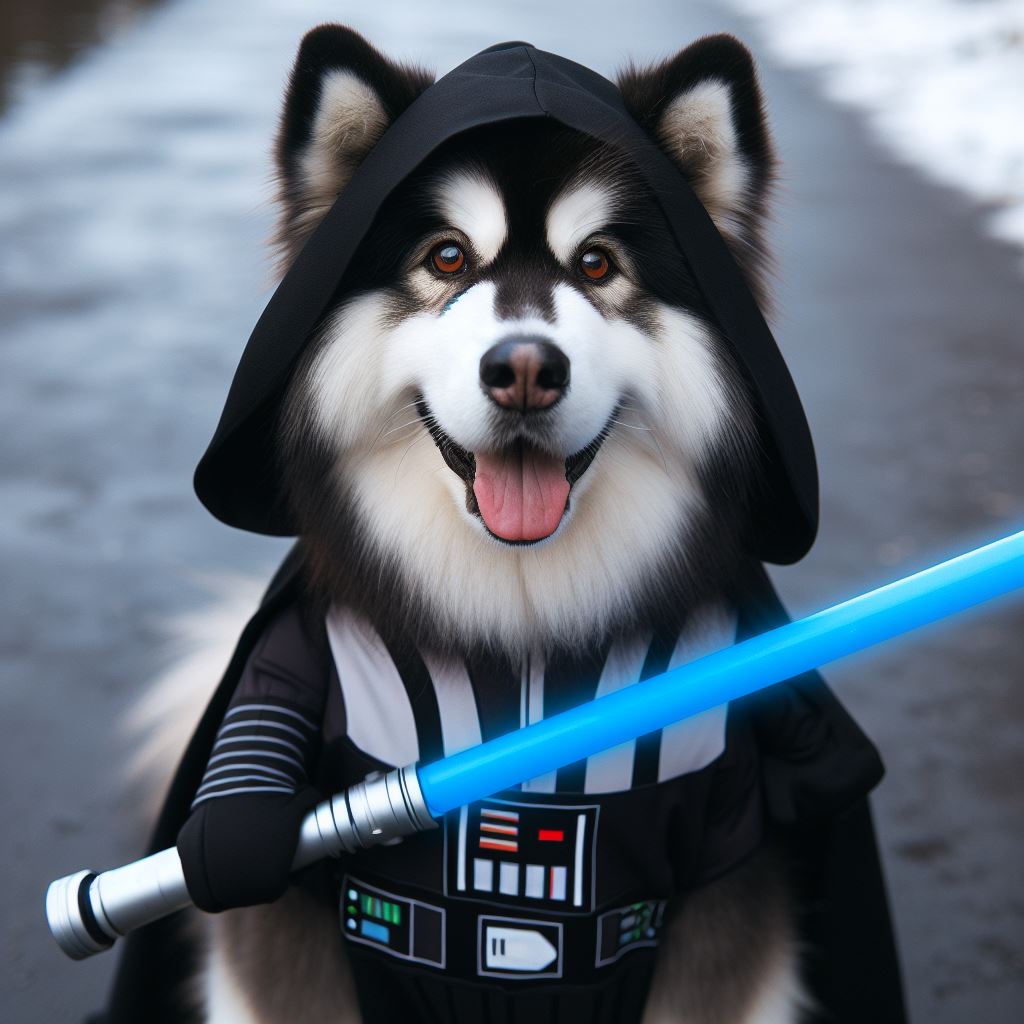 Anakin Skywalker dog version with lightsaber