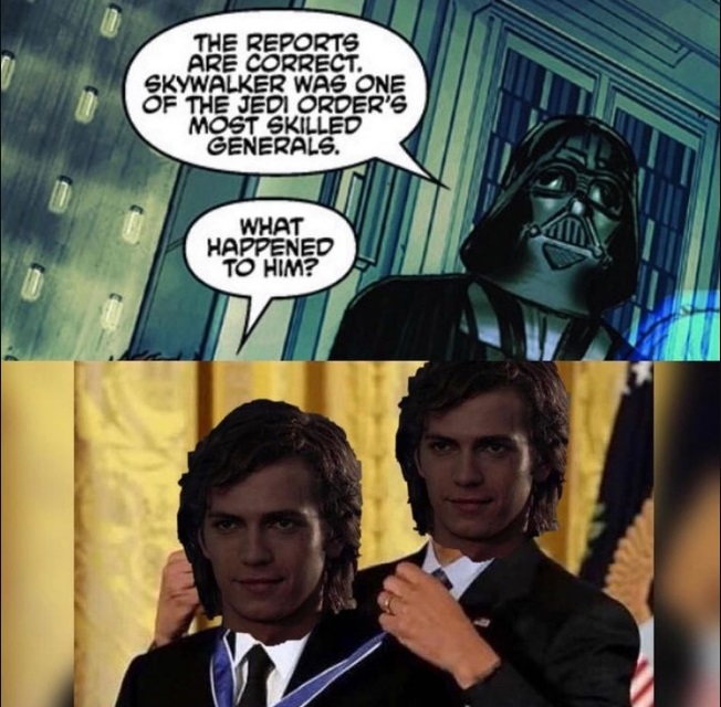 Anakin is rewarding himself