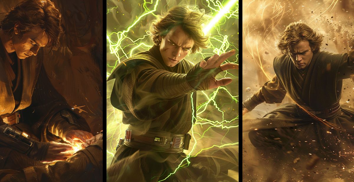 Anakin with control of the Light Force