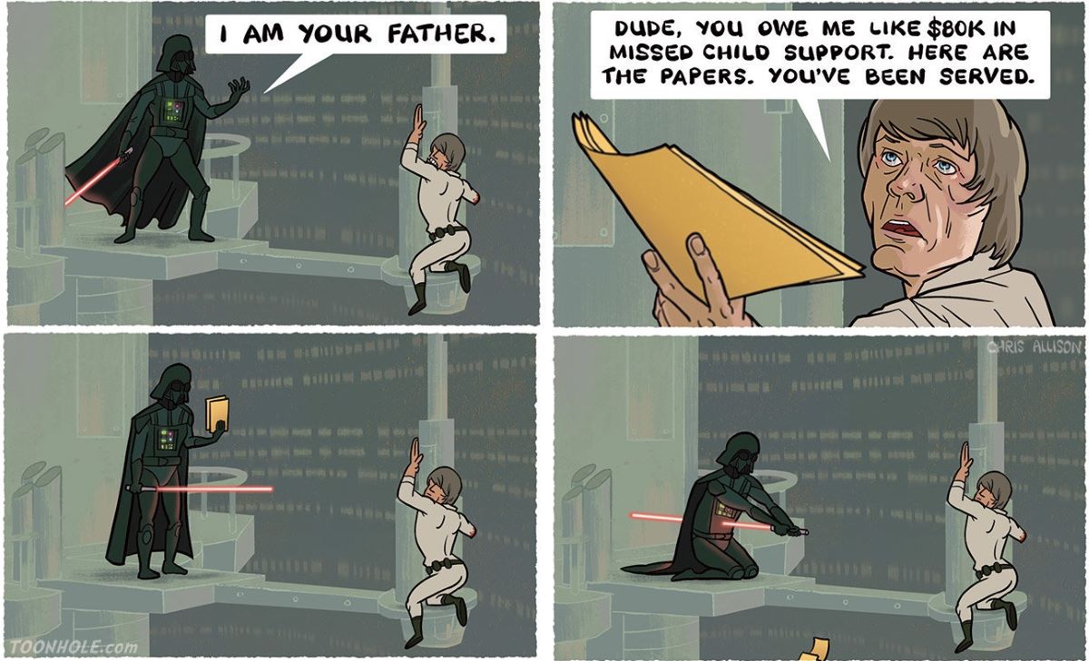 Child support issue for Darth Vader