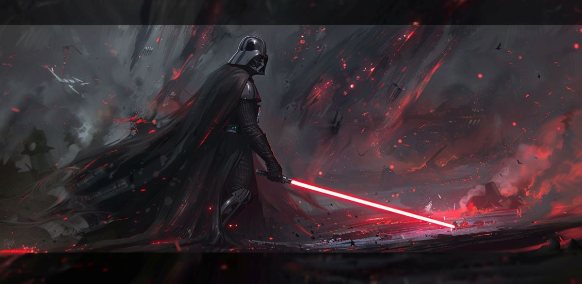 Darth Vader and his lightsaber