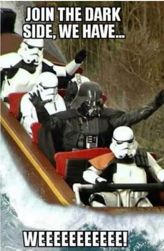 Darth Vader and his troops having fun