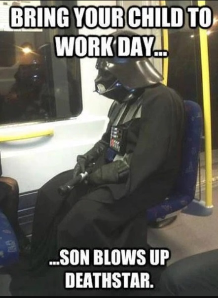 Darth Vader on a train
