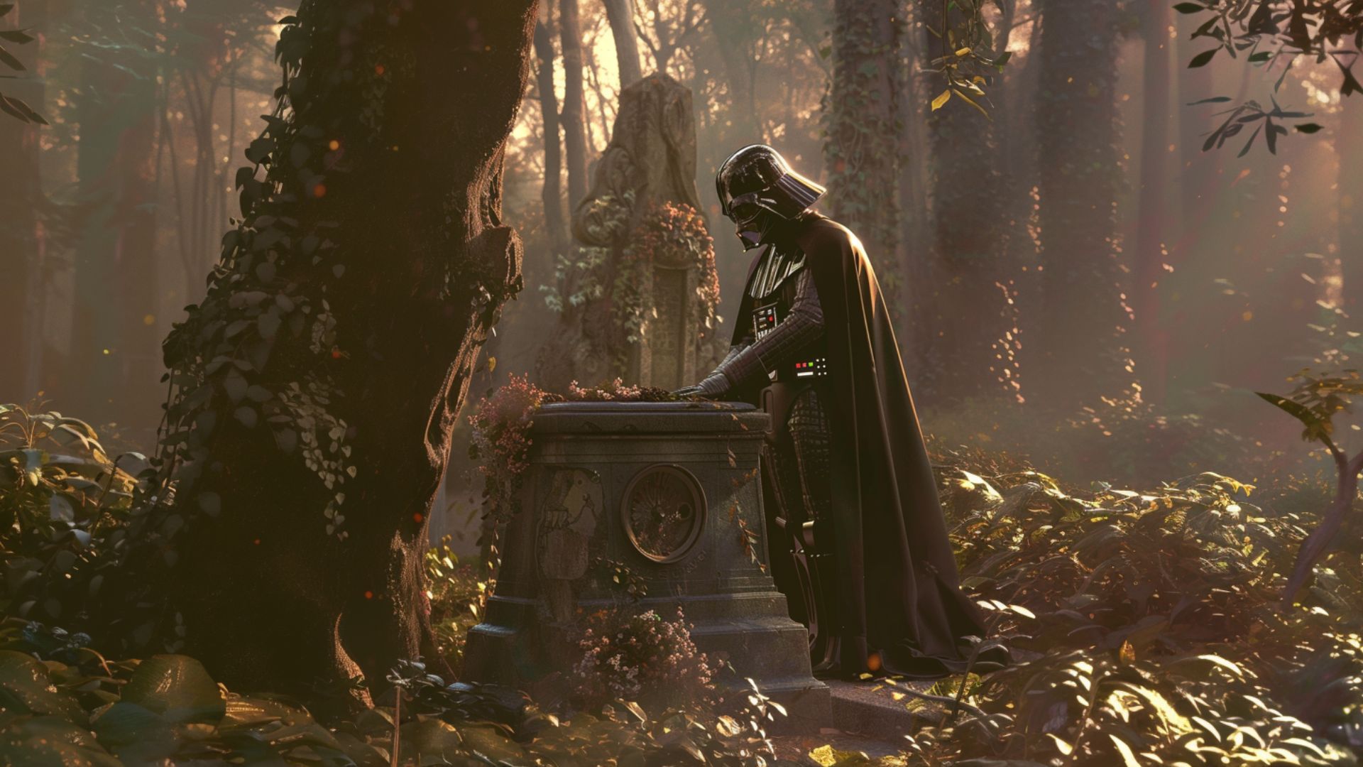 Darth Vader visit a grave