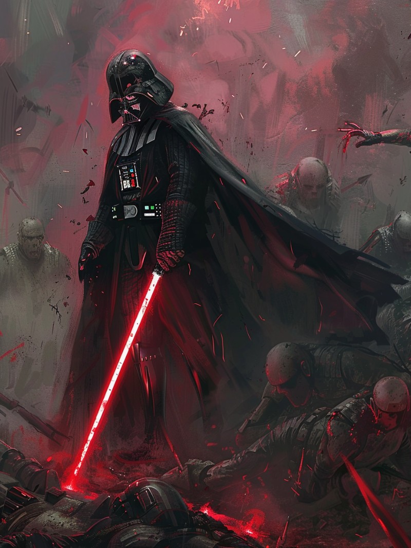 Darth Vader with his lightsaber (2)