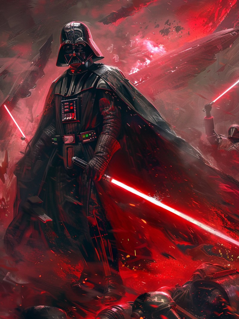 Darth Vader with his lightsaber