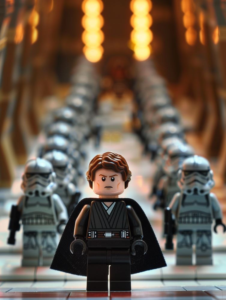 LEGO Anakin walking with storm troopers