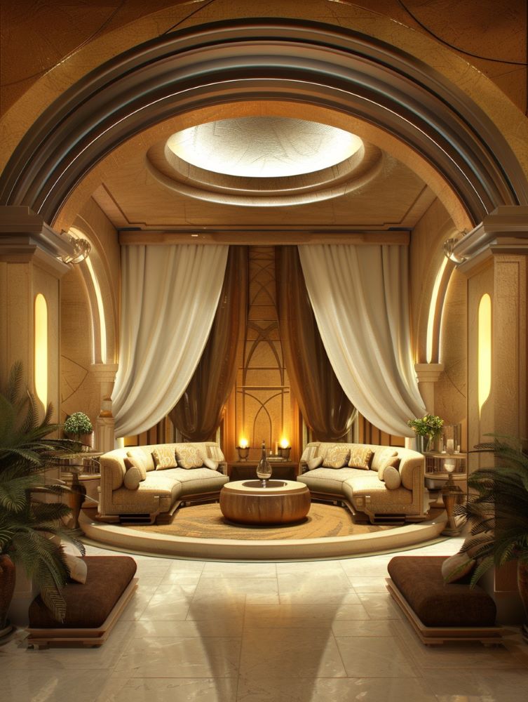 Living room inspired by Jedi temple