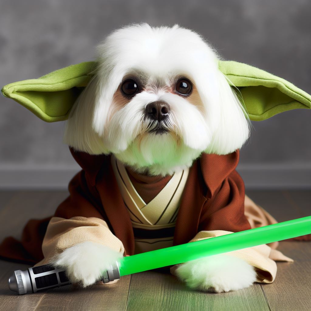 Master Yoda dog version with lightsaber