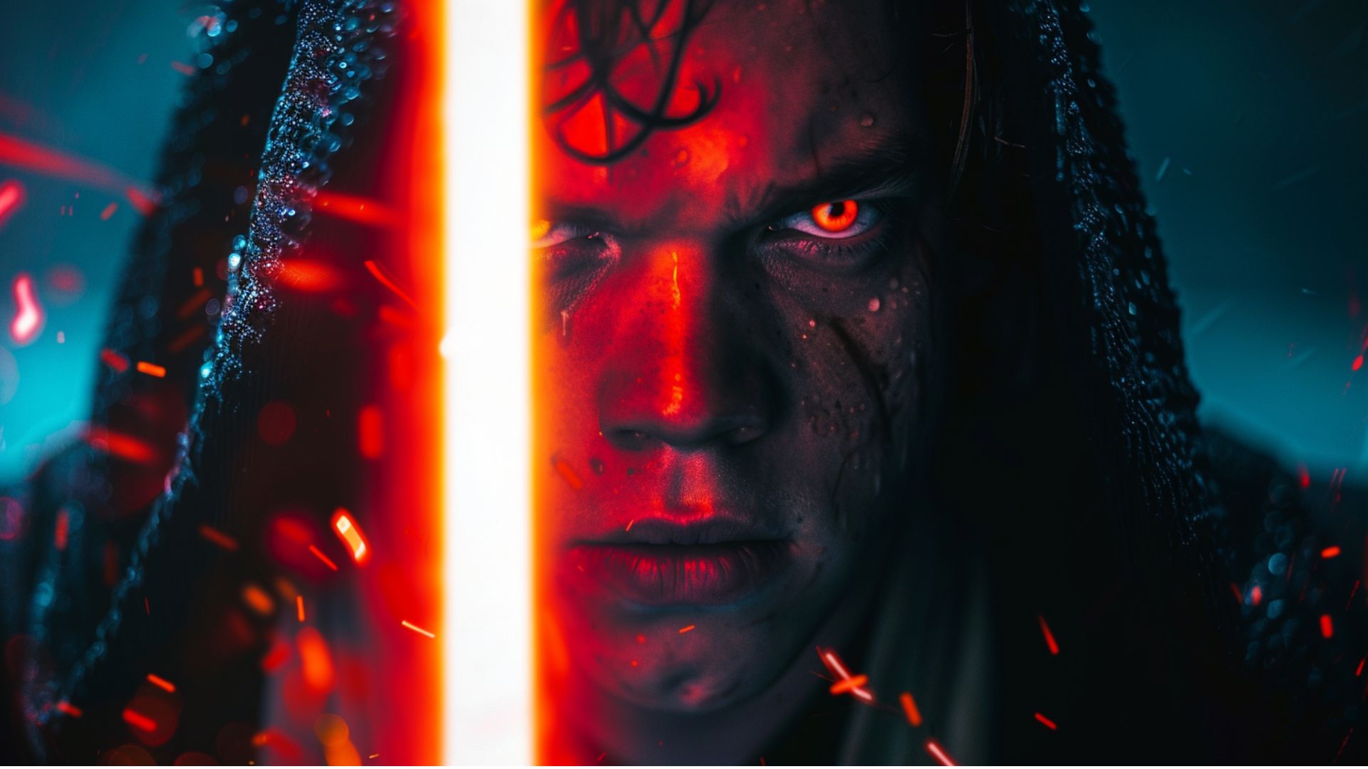 Anakin Skywalker with red lightsaber