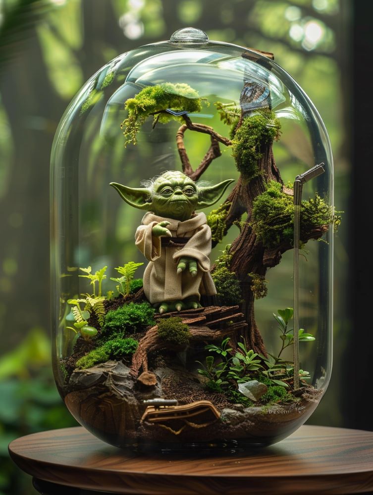 Yoda with terrarium pot