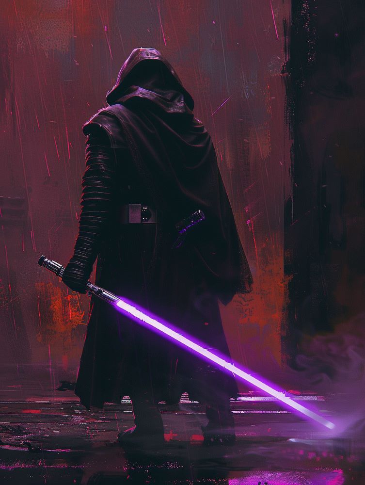 A Sith with purple lightsaber