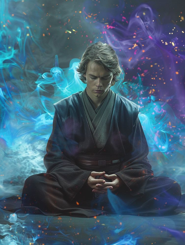 Anakin Skywalker meditating