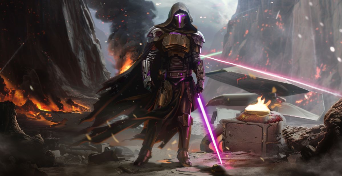 Darth Revan and his lightsaber