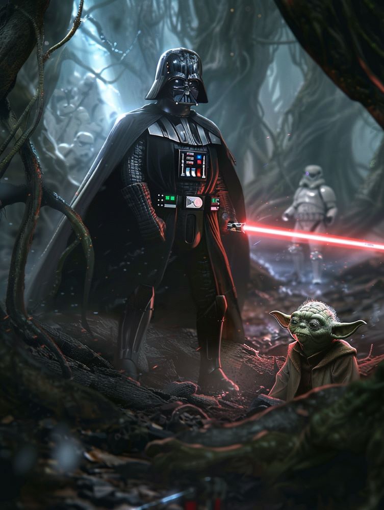 Darth Vader meets Yoda on Dagobah