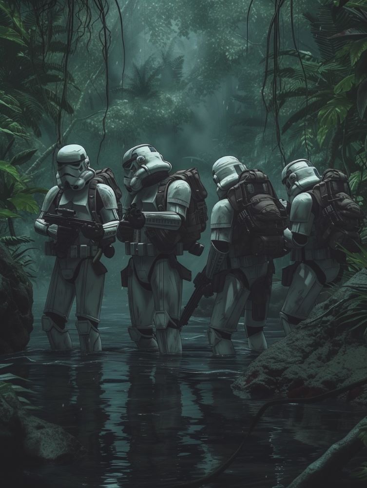 stormtroopers in the forest moon