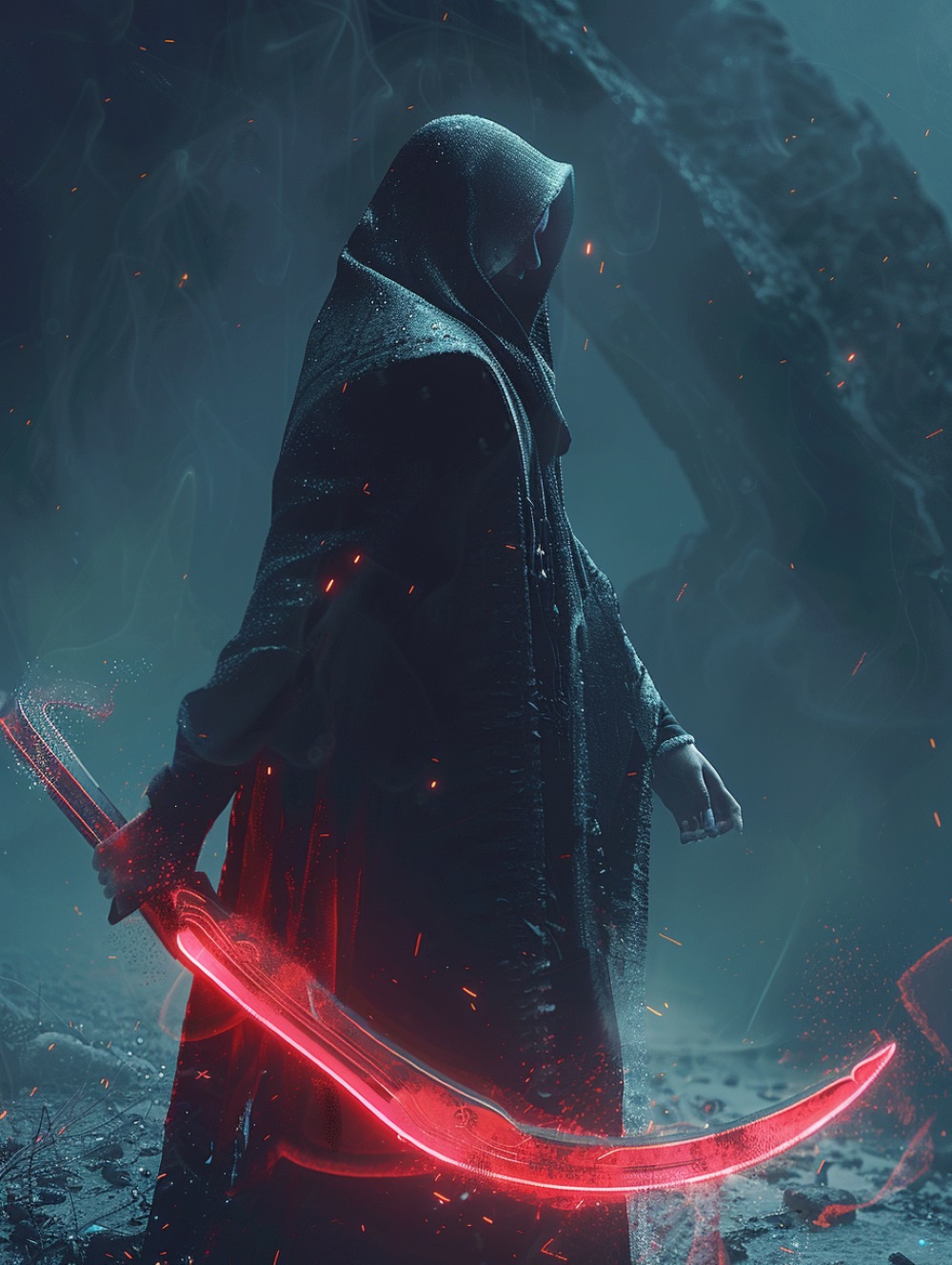 Darth Noctyss and her sickle-shaped lightsaber