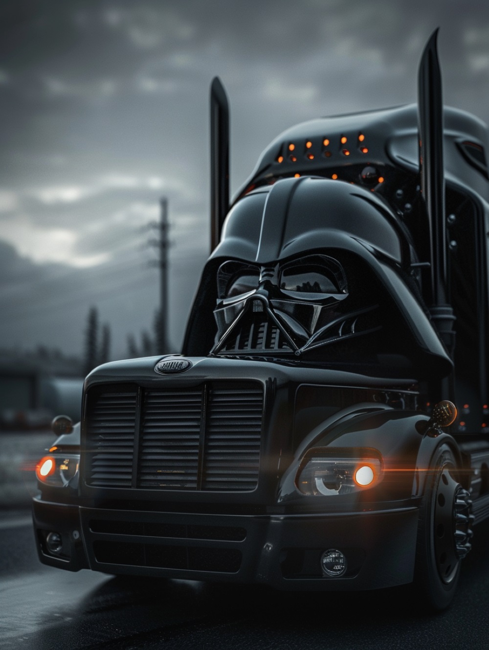 Darth Vader cabin on a heavy truck