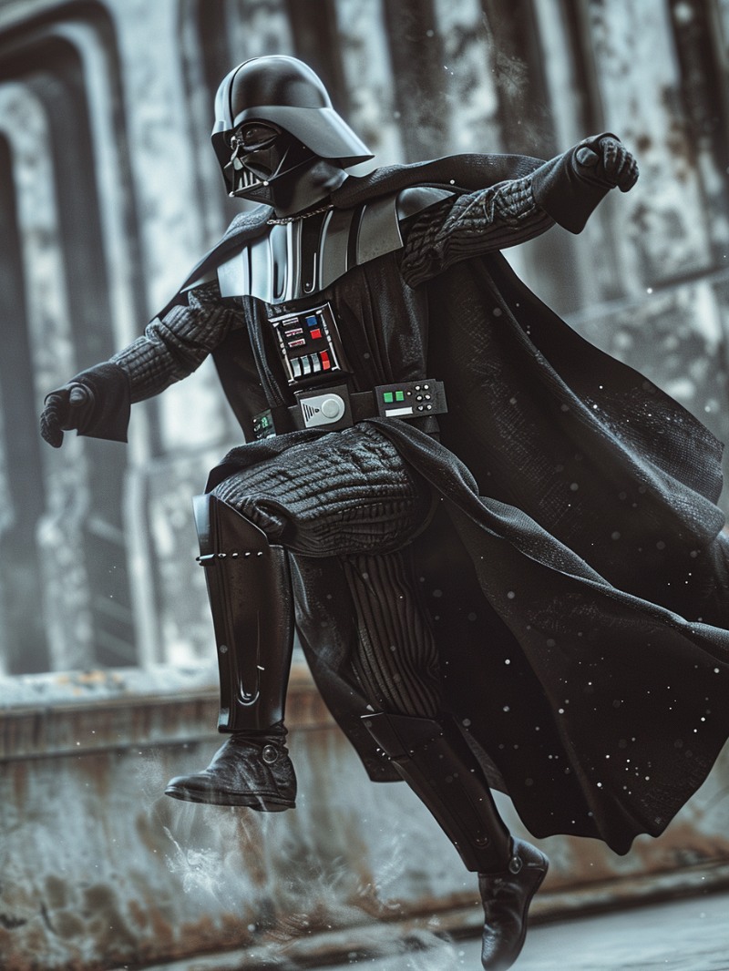 Dath Vader jumping fprward