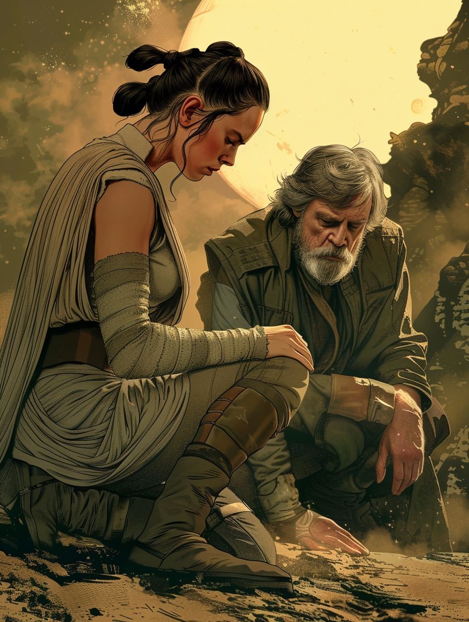 Rey and Luke