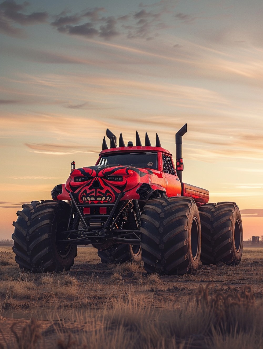 a field truck with Darth Maul's head