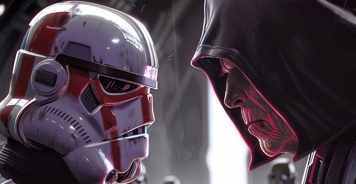 Palpatine and a clone trooper