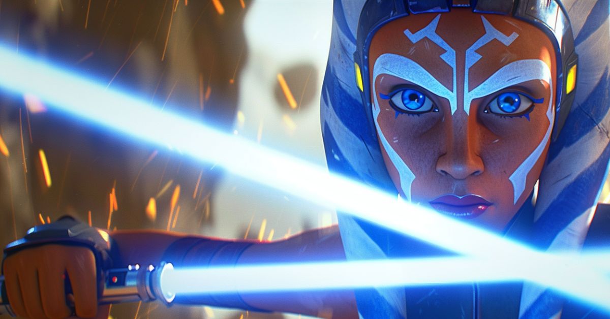 Why Ahsoka’s Lightsaber Colors Changed From Green to Blue in the Final Season of “The Clone Wars.”