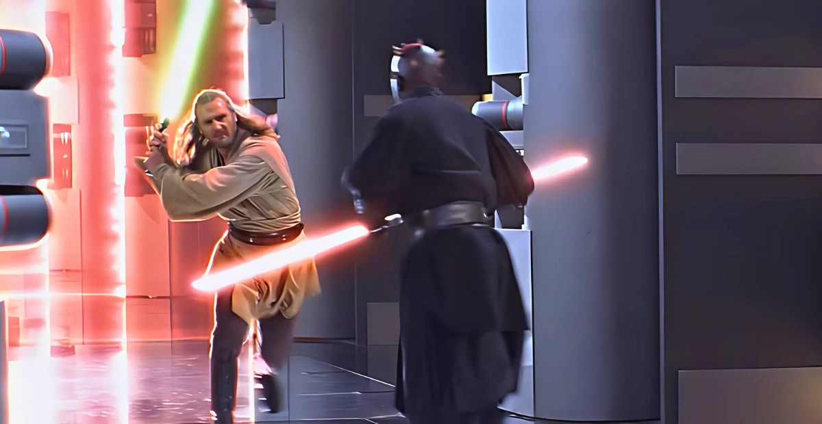 Why Did Qui Gon Not Just Retreat Backwards Towards Obi Wan Instead of Pressuing Maul When He Was Obviously out Matched in Lightsaber Combat