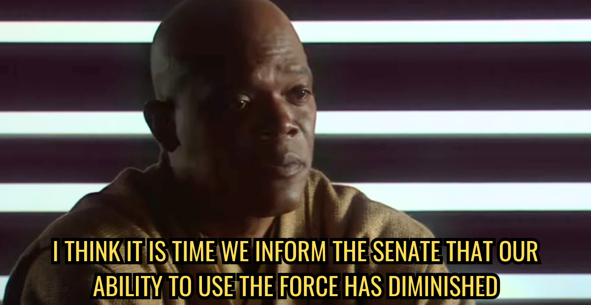 What Did Windu Mean When He Said Their Force-Usage Ability Has Diminished? What Does It Look Like When They’re 100%?