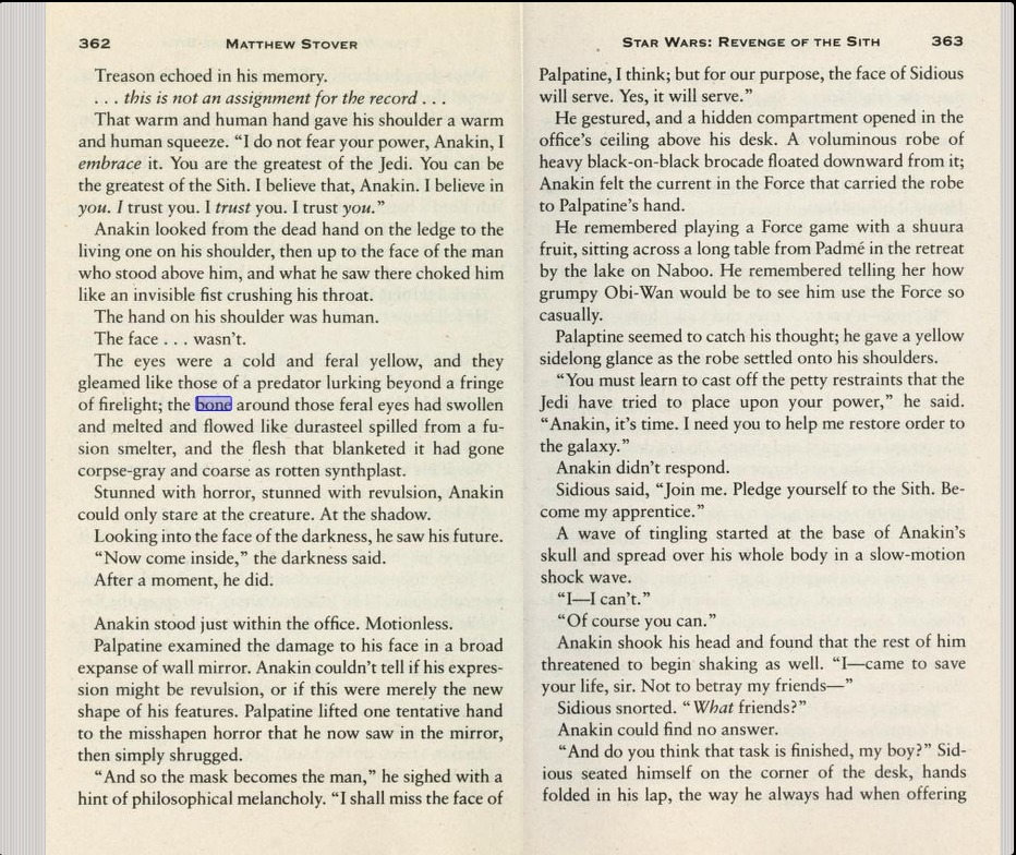 Revenge of the Sith’s novelization 2