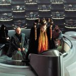Is Darth Plagueis Sitting Behind Palpatine in This Scene?