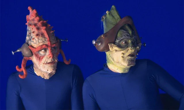 Scott Capurro and Greg Proops in early Fode and Beed makeup