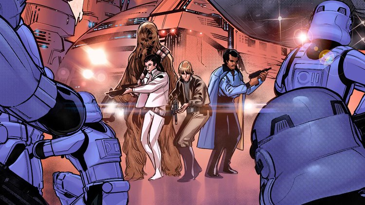 Luke Leia and Lando return to Cloud City in Marvel Star Wars issue 3