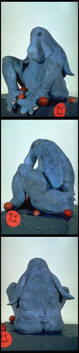Front side and rear views of the original Red Ball Jett Max Rebo maquette