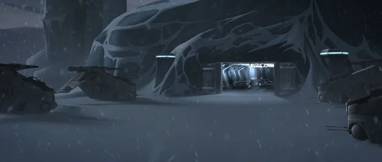 The Republic outpost Glid Station built into the ice on Orto Plutonia