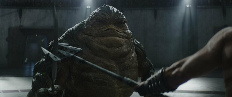 Rotta the Hutt fighting in the Pits of Shakari arena